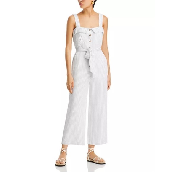 English Factory Striped Belted Jumpsuit – Size S MSRP $120 - Picture 2 of 7